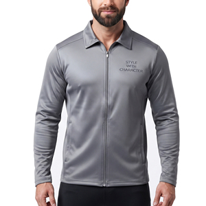 Vestes d'entraînement sportives en gros pour hommes, col rabattable, fermeture éclair, veste de survêtement en polaire 100 % polyester pour hommes, manteau d'entraînement sportif - Product Image 1