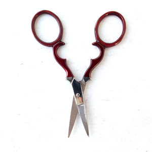 Luxury Red Victorian Style Embroidery Scissors Precision Fine Tip Stainless Steel for Sewing Needlework Craft and Tailor Use - Product Image 1