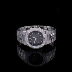 Reloj de Hombre BOJ P.P.012 con Esfera Analógica Clásica, Diamantes Moissanite Baguette, Correa de Aleación de 20 mm, Caja Chapada en Oro Rosa de 41 mm, Cristal - Product Image 2