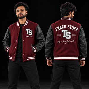 <b>Track</b> Stuff Custom <b>Mens</b> Varsity Letterman <b>Jacket</b> Wool Cotton Stand Collar Custom Embroidered Logo Front Streetwear Winter - Product Image 5