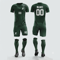 Ensemble de maillot de football vert pour homme, manches courtes, col rond, jersey en polyester respirant, short, chaussettes, toutes saisons, adulte, écologique