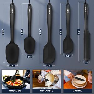 Ensemble de spatules en silicone résistantes à la chaleur, 5 pièces, grattoir de cuisine, design sans couture en une seule pièce pour la cuisson - Product Image 1