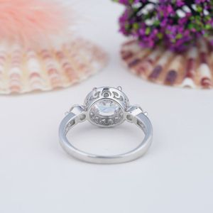 <b>925</b> Sterling <b>Silver</b> Rose Gold Plated Engagement <b>Ring</b> for Women Luxury Dainty Iced Out Moissanite <b>Ring</b> - Product Image 4