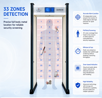 Portique de sécurité à scanner corporel complet avec 33 zones et écran LCD, détecteur de métaux haute sensibilité pour aéroport