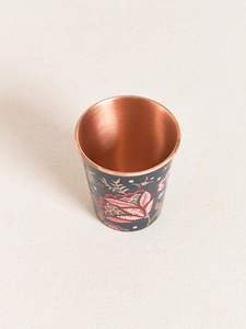 Gobelet réutilisable en verre cuivré imprimé sur mesure, motif lotus, tasse à eau haut de gamme, cadeau artisanal pour hôtel et restaurant - Product Image 2