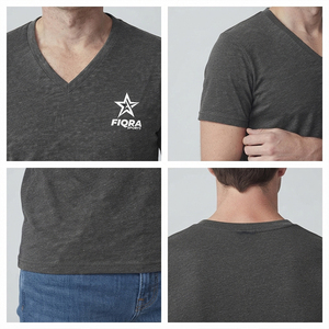Camiseta de cuello en V para hombre, de algodón, corte ajustado, personalizada, al por mayor, lisa, de manga corta, informal, deportiva, para el trabajo, el gimnasio y el deporte. - Product Image 4