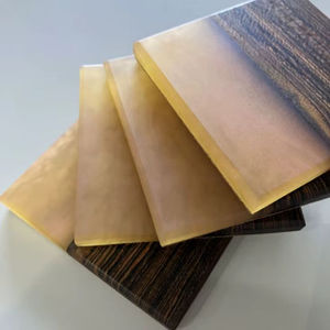 <b>Round</b> Acacia Coaster Set 5mm Thick Non Slip Reusable Modern Design <b>Mats</b> & Pads 0f 4 Pcs - Product Image 5
