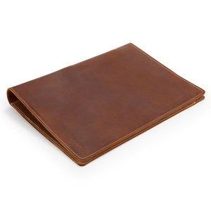 Customized Brown Leather Portfolio Organizer <b>A4</b> Document <b>Folder</b> Card Holder Resume File Case - Product Image 1