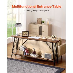 Mesa Consola de 2 Niveles de 70.9 Pulgadas, Mesa Larga para Entrada y Pasillo Estrecho, Consola Estrecha para Decoración del Hogar - Product Image 2