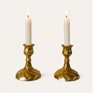 Handmade Vintage <b>Brass</b> Swirl Candle <b>Holder</b> Set for Taper Candles Luxury Antique Gold Metal <b>Candlestick</b> Stand for Wedding - Product Image 2