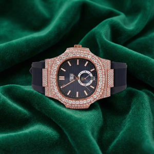 Reloj de Lujo con Diamantes Moissanite Totalmente Cubiertos de Circonitas, Movimiento de Cuarzo ETA, Acero Inoxidable, Regalo de Cumpleaños para Hombre, Estilo Hip Hop Bling VVS - Product Image 1