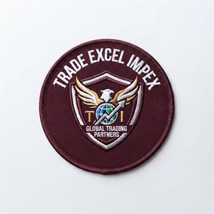 Écusson circulaire brodé léger en toile Trade Excel Impex, thermocollant, avec logo des partenaires commerciaux mondiaux - Product Image 3