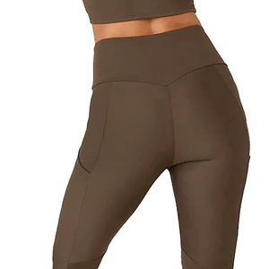 MATEX SPORTS Custom Design High Elastic Waist Women <b>Legging</b>-Spandex/Polyester Seamless Sport Style <b>Pockets</b> Letter Decoration - Product Image 3