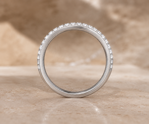 Lab Grown Diamond Wedding Band | 18KT White Gold | Full Pave Diamond Wedding <b>Ring</b> | OEM ODM <b>Fine</b> Jewelry Manufacturer - Product Image 4