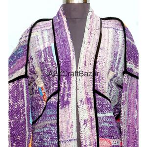Veste Kantha vintage imprimée en coton pur 100% faite à la main, multicolores, prix de gros, veste matelassée de qualité supérieure - Product Image 3