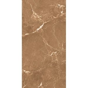 Dernière collection de carreaux de sol en porcelaine vitrifiée polie, motif brun pur, série sculptée, 600x1200mm, épaisseur 10mm - Product Image 1