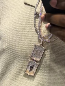 Iced Moissanite Custom Photo Picture Pendant Rose Gold Plated Sterling <b>Silver</b> Luxury Hip Hop Style Men's Memorial Letter <b>Charms</b> - Product Image 3
