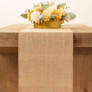 Chemins de table en toile de jute 12" x 71", décorations de mariage vintage, chemin de table marron, sets de table pour la décoration de la maison - Product Image 6