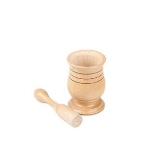 Mortier et pilon en bois massif de 21 pouces, faits à la main, écologiques et naturels, outil de cuisine manuel pour broyer les herbes et les épices - Product Image 3