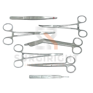 Juego de Instrumentos Quirúrgicos Menores de Acero Inoxidable con Bandeja Quirúrgica, Kit Médico Reutilizable para Cirugía General y Ginecología de Blush Surgical - Product Image 3