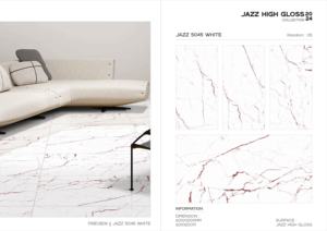 Azulejos de porcelana exclusivos Jazz con superficie de alto brillo, tamaño 60x120cm, 600x1200mm, 24x48, para una decoración elegante de paredes interiores. - Product Image 5