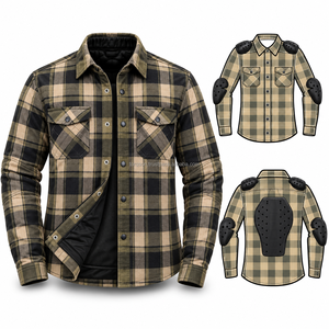High Quality Motorbike <b>Flannel</b> Shirt With Kevlar Lining Durable Construction & Comfortable Fit For Riding Travel & Casual Wear - Product Image 6