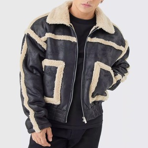 100% Genuine B3 <b>Shearling</b> Leather <b>Jackets</b> Custom Loose Fit Breathable Plus Sze Comfortable Ne Fashion B3 Leather <b>Men's</b> <b>Jackets</b> - Product Image 1