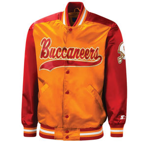 Veste satinée réversible écologique pour l'hiver, style universitaire, avec logo avant orange/rouge des Buccaneers de Tampa Bay, traditionnelle - Product Image 1