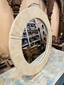 Espejo de Pared Rectangular con Incrustaciones de Hueso, Espejo Decorativo para Baño - Product Image 2