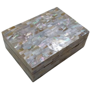 Mother Of Pearl Jewelry Box Geometric Pattern <b>Mosaic</b> MOP Trinket Box Premium Wooden Shell Inlay Keepsake Organizer For Home Deco - Product Image 5