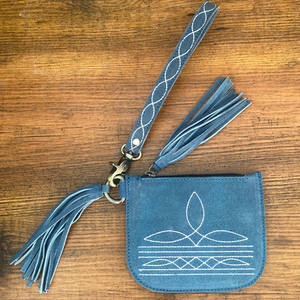 Luxe personnalisé en gros botte point de daim cuir bracelet carte de crédit pochette sac à main Mini poche à monnaie gland porte-carte portefeuilles - Product Image 2