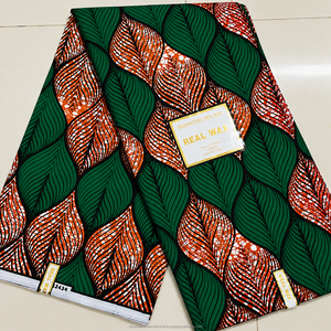 Purple Pink African Wax Print Ankara Fabric Leaf Pattern Textile for Women Dresses Fashion Sewing - Product Image 6