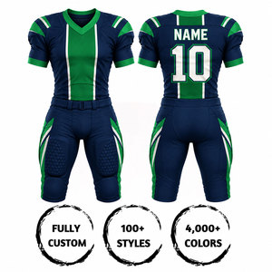 Ensemble d'uniformes de football américain personnalisés pour hommes, sublimés, col en V, manches courtes, polyester respirant, ajustés, toutes saisons - Product Image 3