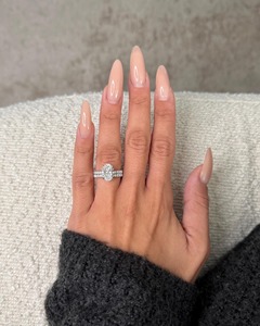 3 Carat Oval Cut Engagement <b>Ring</b> <b>Set</b> with Matching Band _ Lab Grown Diamond <b>Ring</b> _ 14K White <b>Gold</b> _ IGI Certified - Product Image 1