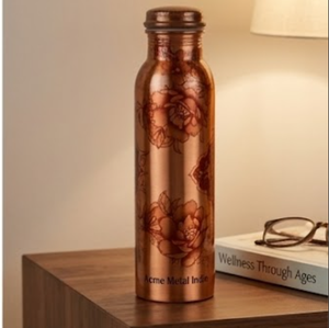 Premium Flower Print <b>Copper</b> Water <b>Bottle</b> Eco Friendly Floral Design <b>Bottle</b> for Daily Hydration Travel School Outdoor Gifts - Product Image 1