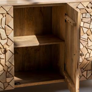 Buffet en mosaïque de bois géométrique Vandana Arista Pebble pour des intérieurs et extérieurs modernes et élégants - Product Image 6