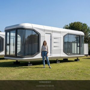 Casa Prefabricada <span class=keywords><strong>de</strong></span> Lujo en Forma <span class=keywords><strong>de</strong></span> Cápsula Espacial <span class=keywords><strong>de</strong></span> Aluminio |   Casa Móvil <span class=keywords><strong>de</strong></span> Acero para Taller, Hotel, Resort, Glamping |   Certificado CE, Energía Solar - Product Image 2