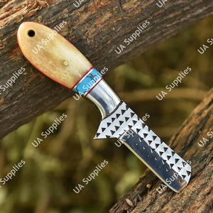 มีดตัดหนังแบบตรง OEM ODM ผลิตตามสั่ง พร้อมปลอกหนัง  มีดคมกริบ ทำด้วยมือ สำหรับตั้งแคมป์ ขนาด 8 นิ้ว - Product Image 3