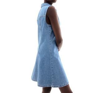 เดรสยีนส์ผู้หญิงแบบมิดิ ตัวอย่างฟรี ผ้าเนื้อนุ่มสบาย สไตล์ลำลอง ซักง่าย ขายส่ง ปรับแต่งได้ คุณภาพดีที่สุด สำหรับฤดูร้อนและฤดูหนาว - Product Image 6