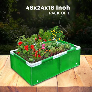 ถุงปลูกต้นไม้ทรงสี่เหลี่ยม Casa De Amor HDPE ป้องกันรังสียูวี 260 GSM สีเขียว เหมาะสำหรับปลูกผักบนระเบียง (4x2x1.5 ฟุต, แพ็ค) - Product Image 1