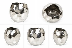 Premium Modern Luxury Premium <b>Mirror</b> Polish Hammered Aluminium Flower Vase Indian Classic Design Hot Look <b>Table</b> <b>Top</b> Center Piece - Product Image 5