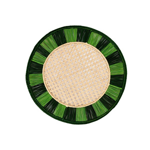 High Quality Custom Natural Raffia <b>Placemat</b> <b>Round</b> Woven Table Mat Handmade Boho Rustic Dining Table Decoration - Product Image 2