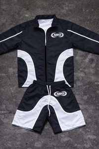 Conjunto de chándal de dos piezas con ribetes cosidos, sudadera con capucha de forro polar grueso personalizada, sudadera con capucha con cremallera estilo streetwear y pantalones de chándal holgados para hombre - Product Image 5