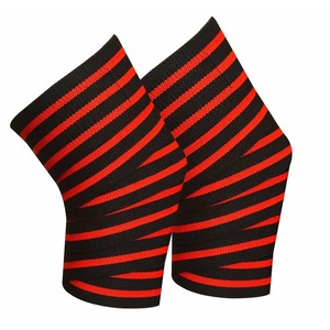 Genouillère tricotée rayée noir et blanc, respirante, protection, à enfiler, universelle, unisexe, toutes saisons - Product Image 4