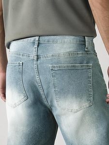 Men's Straight Leg Denim Jeans High Waist Loose Fit Stonewashed Cotton Casual Style Spring Wear - Product Image 3