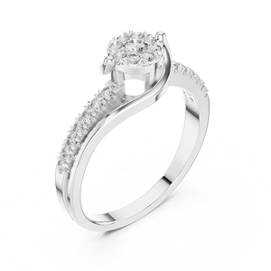 Bague classique en or blanc 14 carats avec diamant rond de 0,33 carat cultivé en laboratoire, certifié IGI, cadeau d'anniversaire pour femme |   Nouveau diamant cultivé - Product Image 5