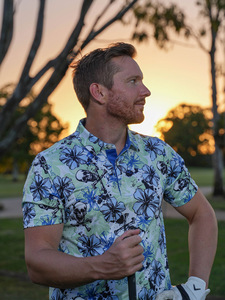 Custom Sport Shirts Digital Printing Moisture Wicking Short Sleeves Polyester Spandex Knitted Golf Polo Shirt - Product Image 5