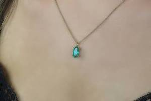 <b>Top</b> Quality Solid 925 Sterling <b>Silver</b> 100% Natural Green Onyx Faceted Marquise Cut Gemstone Fine Pendant Rhodium Chain Necklaces - Product Image 2