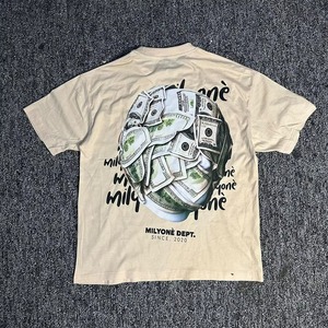 เสื้อยืดคอกลมแขนสั้นผู้ชาย <span class=keywords><strong>Rich</strong></span> Off Fashion สีเขียว ผ้าฝ้ายถัก สไตล์สตรีท ทรงปกติ พิมพ์ลายกราฟิก - Product Image 3