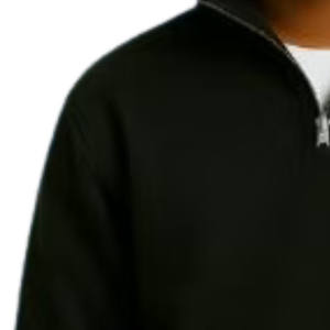 Pull en molleton à col zippé brodé noir pour garçon, manches longues, décontracté, chaud, confortable pour tous les jours - Product Image 5